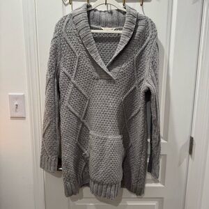 Soft Surroundings Gray V-Neck Sweater